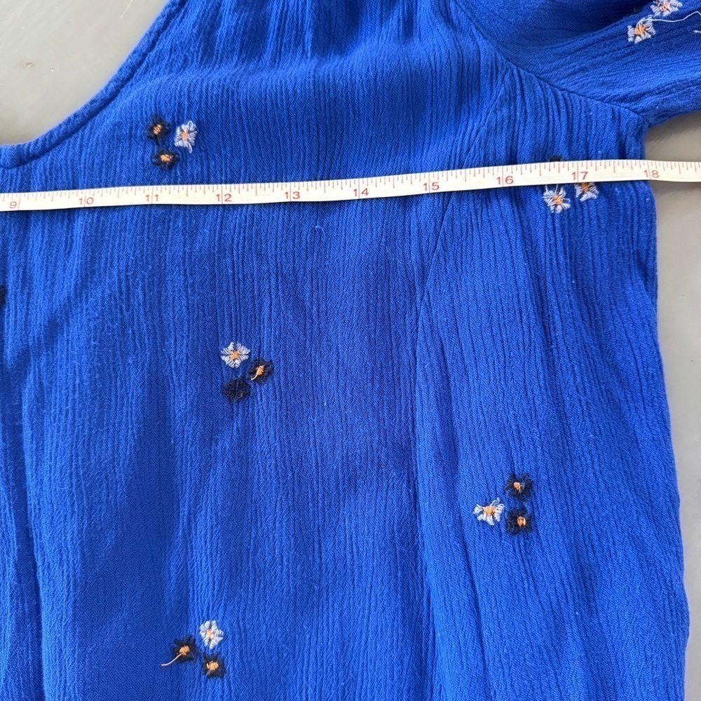 Free People Blue Embroidered Open Back Long Sleeve Dress - Picture 11 of 15